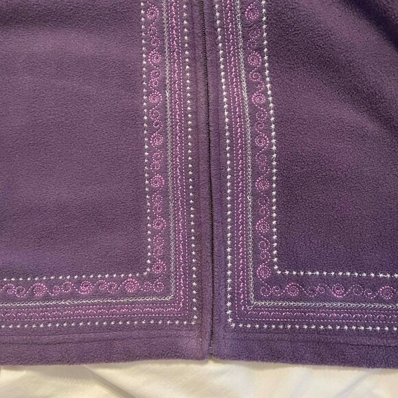Penmans purple fleece jacket, full zip embroidered SIZE XL retro boxy - Picture 7 of 12